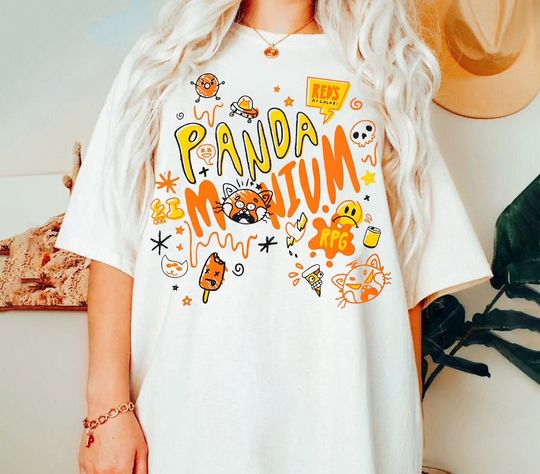 Disney Pixar Turning Red Group Shot Constellation Doodles Shirt, Meet Me At Pixar Pier T-shirt