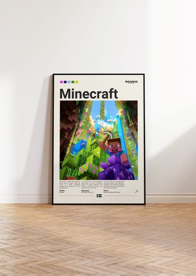 Minecraft Poster, Gaming Room Poster, Gaming Wall Poster, Gaming Print