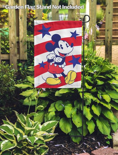 Disney Mickey Mouse Stars and Stripes Garden Flag, July 4th