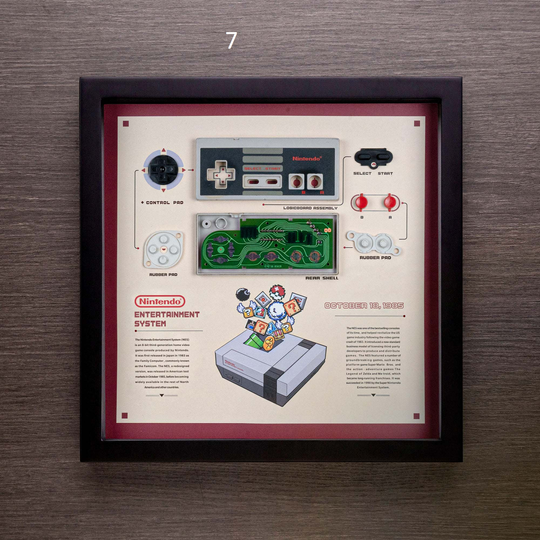 Father's Day Gift, Nintendo Retro Game Art Handmade Frame, Tech Home Wall Decoration