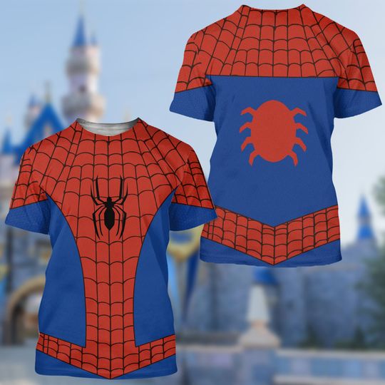 Spider Costume Men 3D T-Shirt, Spider Hero Halloween Party Shirt