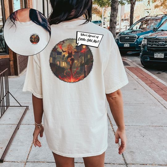 Little Old Me | 100% Cotton Ivory Boyfriend Style Pin Up T-Shirt