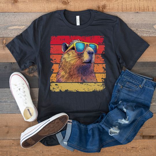 Capybara Shirt, Funny Animal Shirt, Ironic Shirt, Meme Shirt, Retro Vintage Capybara Shirt
