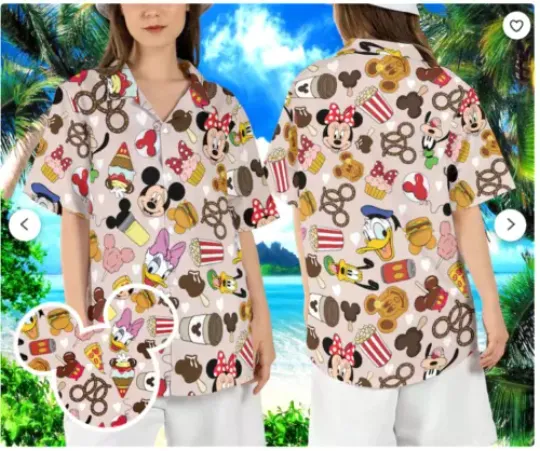 Disneyland Snack 3D HAWAII SHIRT HALLOWEEN GIFT CHRISTMAS GIFT
