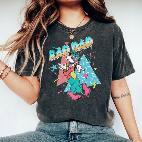 Retro 90S Disney Goofy Rad Dad Mineral Wash T-shirt