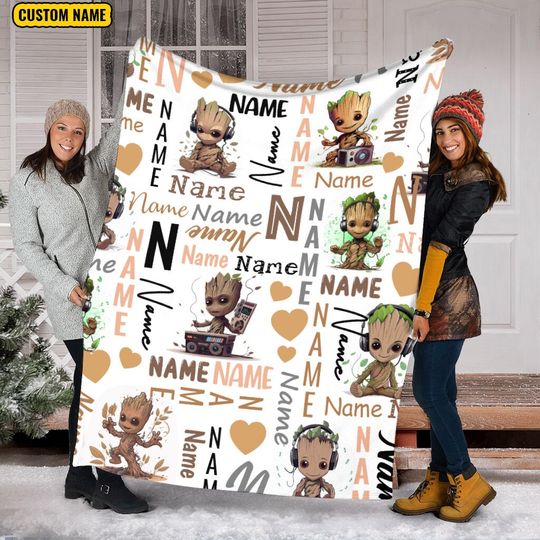 Personalized Disney I Am Groot The Guardians of the Galaxy Blanket