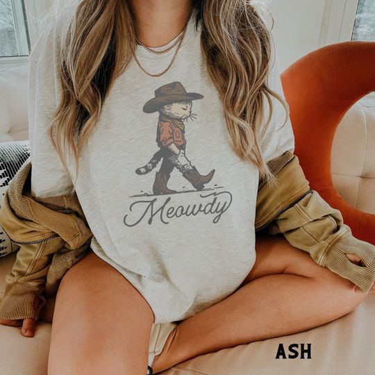 Cowboy Cat Shirt, Meowdy Shirt, Funny Cat Tee for Women Men Kids, Vintage Retro Cool Cute Country Western Cat TShirt, Cat Lover Gift