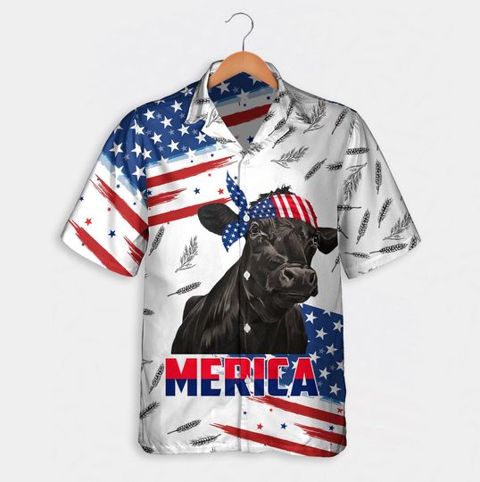 Happy 4th of July Independence United States - Cattle design - Hawaiian Shirt, Shorts