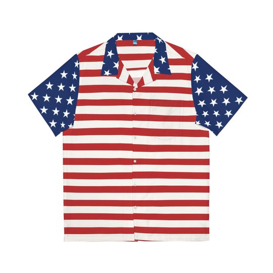 USA July 4th Stars & Stripes Men's Hawaiian Shirt