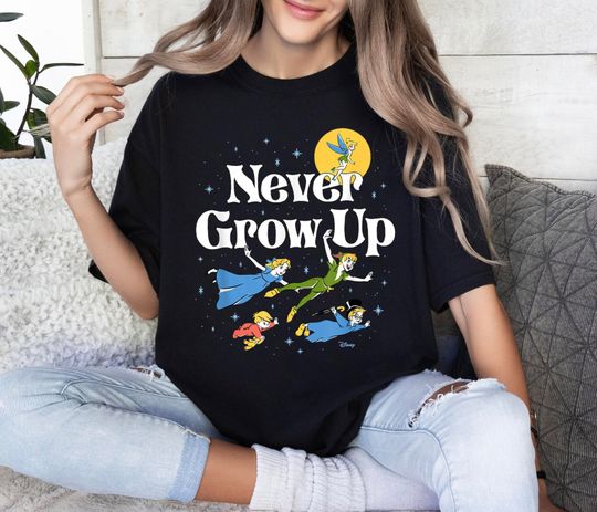 Vintage Never Grow Up Peter Pan Shirt, Disney Peter Pan Shirt