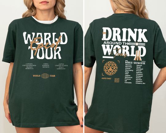 Disney Epcot World Tour Shirt, Drink Around The World Shirt