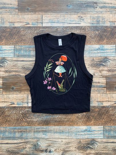 Tightrope Lady Crop, Sally Slater Haunted Mansion Tank, Halloween Crop, Lady on Rope, Mickeys not so scary baby tee