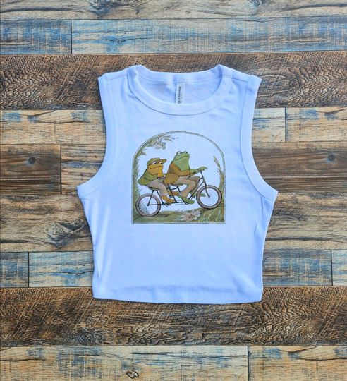 Frog and Toad Together Crop Tank, Frog Toad are Friends Crop shirt, Cottagecore Baby tee