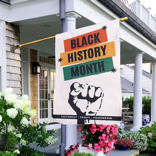 Black History Month Hand Flag, I AM Black History Yard Sign, High Quality Materials, African American Pride