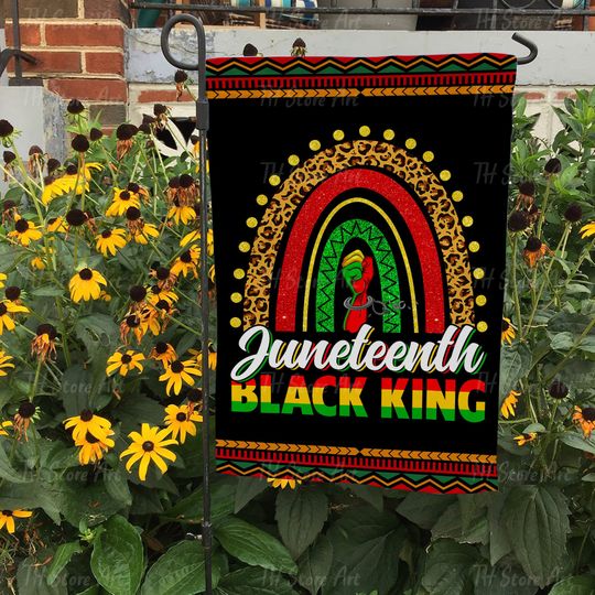 Juneteenth Black King Rainbow Flag, Emancipation Day Melanin Flag, African American Freedom Flag