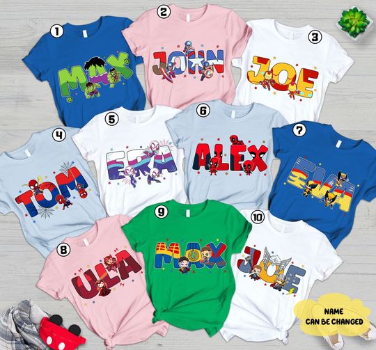 Personalized Disneyland Superhero Family Shirt, Family Vacation Shirt, Custom Family Shirt, Disneyland Family Trip, Superhero Birthday Shirt