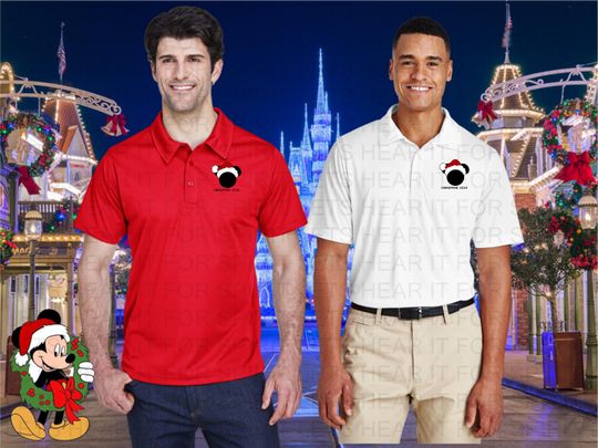 Disney Christmas Polo, Mickey Performance Golf Polo, Gift for Him, Father''s day Gift