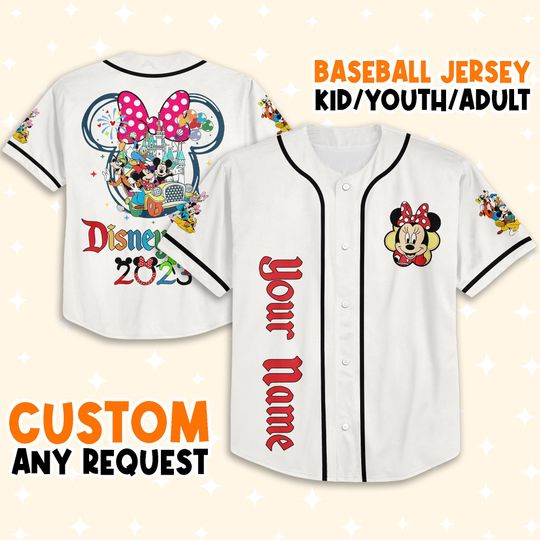 Personalize Disneyland Ready To Press Minnie And Friends Jersey