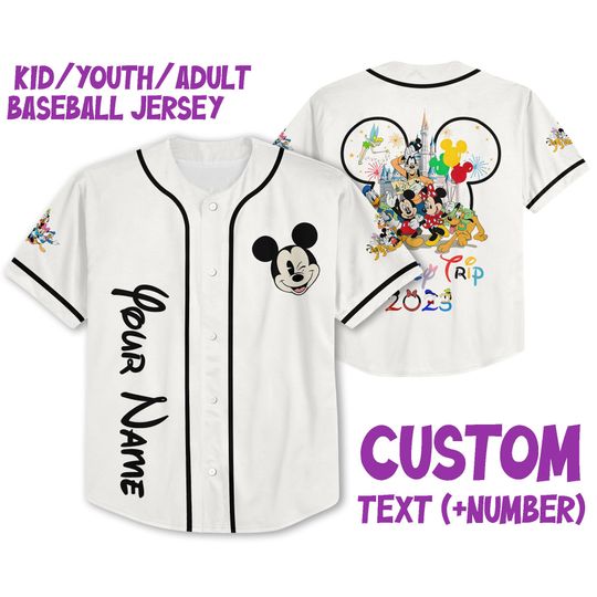Personalize Disneyland Disney Trip With Mickey Mouse Outline Head Jersey