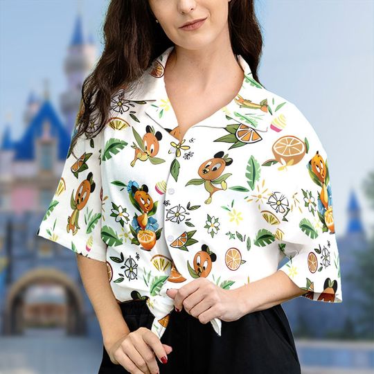 Disney Orange Bird Hawaiian Shirt, Disney Button Shirt