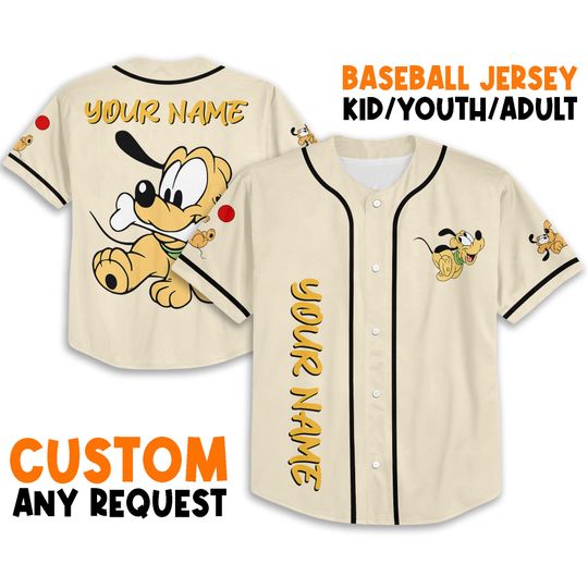 Personalize Retro Pluto Jersey, Disney Pluto Custom