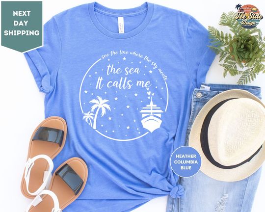 The Sea It Calls Me T-Shirt, Disney Cruise Shirt, Disney Family Cruise Shirt