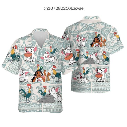 Disney Moana Princess Hawaii Shirt Men's and Women's Button Disney