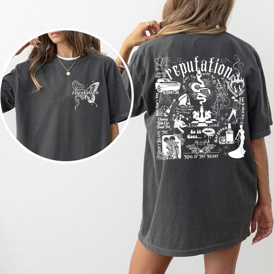 Vintage Reputation Rep Taylor Version For Fan Album Merch Double Sided T-Shirt