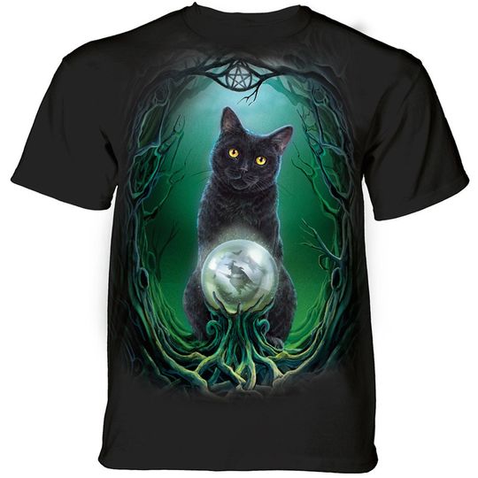 The Mountain Black Cat Rise of Witches Kittens Kitty Gift Cute Purring Meow Magic Cotton Adult T-Shirt S-3X