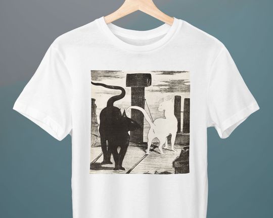 The Cats Rendezvous, Edouard Manet, Unisex T-Shirt, Art T-Shirt, Fine Art T-Shirt, Cats, Gift for Her, Gift for Him, Art Lover Gift