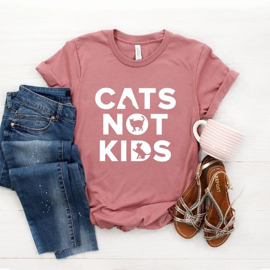Funny Cat Shirt  Cats Not Kids  Crazy Cat Lady  Single Friend Gift  Cat Lover Gift  Meow Shirt  Cat T Shirt  Softstyle Unisex Shirt