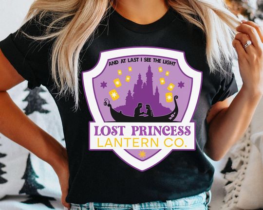 Rapunzel Flynn Rider Lost Princess Lantern Co Est 2010 Disney T-shirt