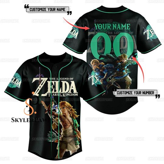 Legend Of Zelda Baseball Jersey, Zelda Shirt, Zelda Jersey, Personalized Jersey