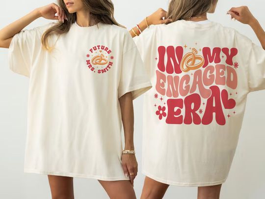 Custom Future MRS T-shirt, In My Engaged Era Shirt, Groovy Engagement Tee
