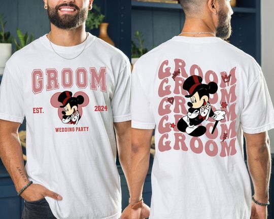Groom Shirt, Mickey Mouse Groom Wedding Party T-shirt, Groom To Be Shirt