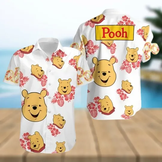 Winnie the Pooh Hawaiian Shirt Disney Hawaiian Shirt Casual Beach Shirt