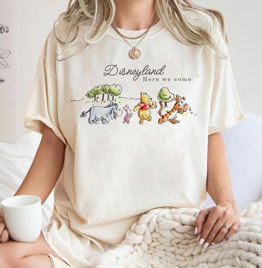 Cute Disney Land Here We Come Pooh With Friends Shirt, Disney Winnie The Pooh Shirt