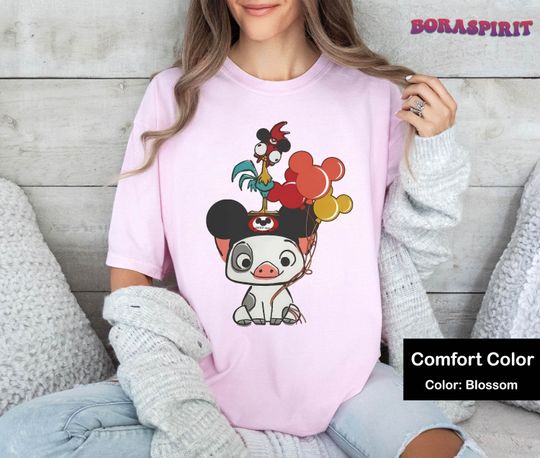 Disney Moana Pua And Hei Hei Vacay Mode Mickey Balloon Shirt,