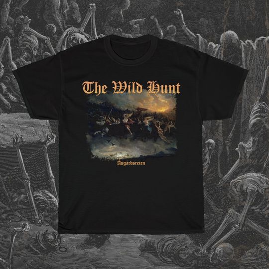Wild Hunt Of Odin Viking Norse Mythology Valhalla God Black Metal Unisex T-Shirt