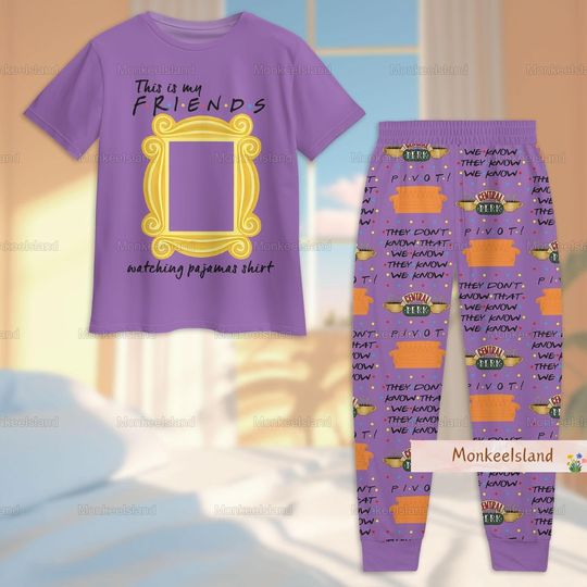 Friends Tv Show Pajamas, Friends Series Women Pajamas, Funny Friends Pajamas Set