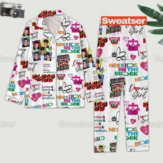 NK on The Block Fan Polyester Pajamas Set, NKOT Block Matching Pajamas Set