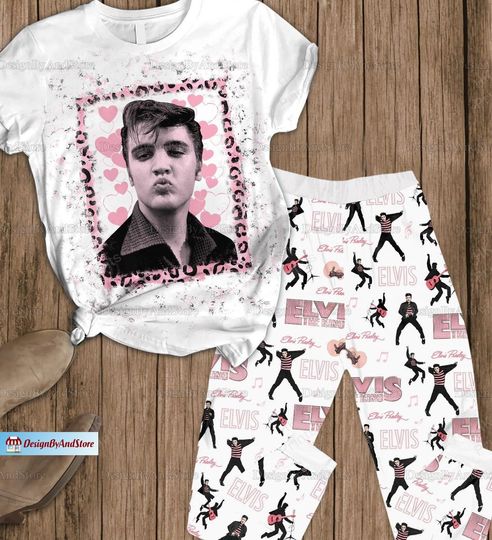 Elvis Presley Pajamas, Elvis Presley Pajamas Set, Elvis Presley Holiday Pajamas