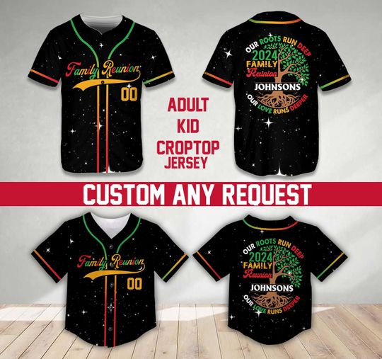 Personalized Family Reunion Baseball Jersey, Juneteenth, Custom Name Number Jersey