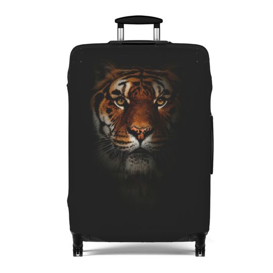 Tiger Shadow Luggage Cover, Black Suitcase Cover, Jungle Suitcase Protector