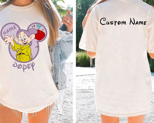 Funny Disney 2-sided Seven Dwarfs Shirts, Disney Group T-Shirts, Cute Snow White Tee, Disney Family Shirts