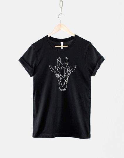 Giraffe T-Shirt - Geometric Giraffe Shirt - Giraffe Lover Gifts - I Love Giraffes T-Shirt