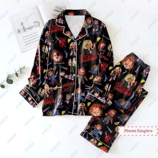 Chucky And Tiffany Pajamas, Chucky Tiffany Pajamas Pants, Chucky Tiffany Holiday Pajjamas