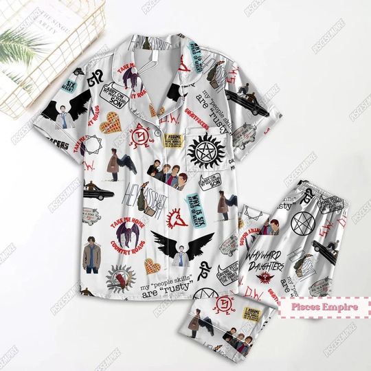 Supernatural Pajamas Set, Supernatural Shirt, Supernatural Holiday Pajamas