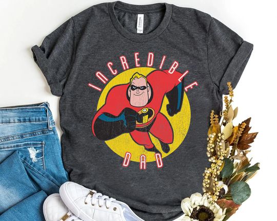 Retro Father's Day Disney Incredibles Mr. Incredible Dad Graphic Shirt