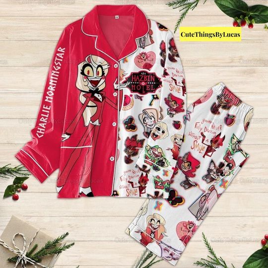 Hazbin Hotel Charlie Morningstar Pajamas Set, Hazbin Hotel Shirt, Thick Pajamas